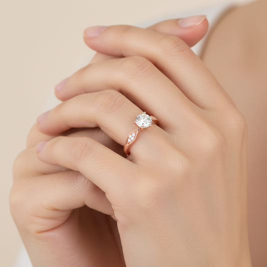 1 Ct Classic 6 Prong Solitaire Moissanite Engagement Ring in 925 Sterling Silver