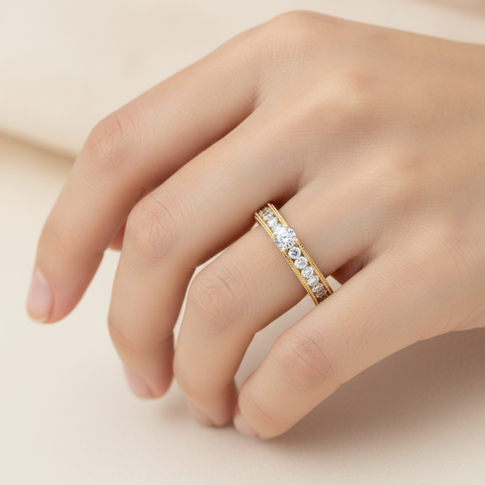Blissful Solitaire Ring In 925 Sterling Silver - Fourteen