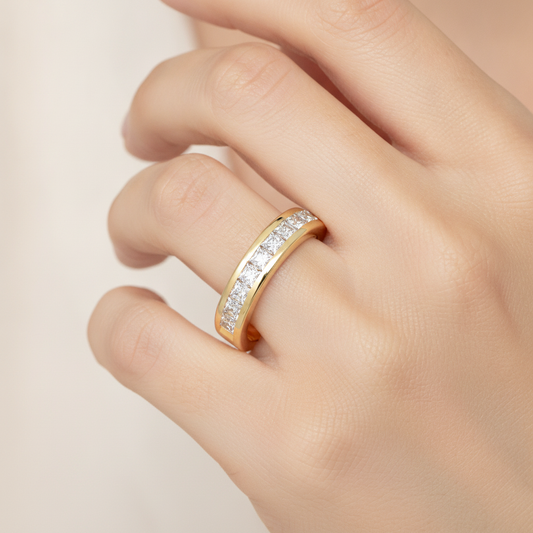 Laesh Half Eternity Band In 925 Sterling Silver - Fourteen