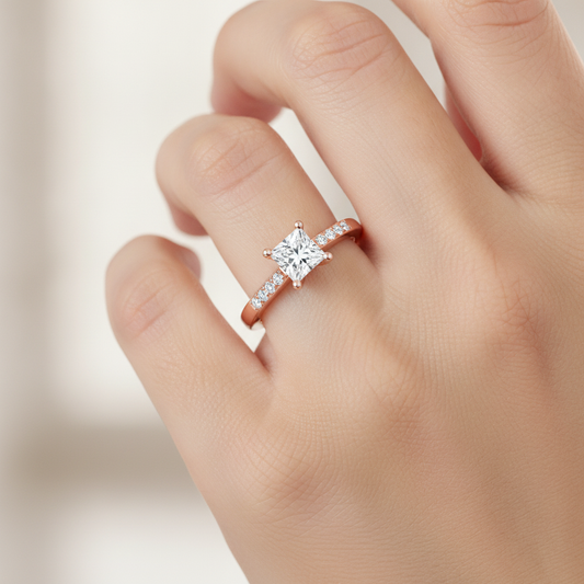 Refulgent Solitaire Ring In 925 Sterling Silver - Fourteen