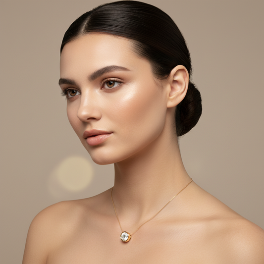 Bezel Set Solitaire Diamond Pendant Necklace in White Gold