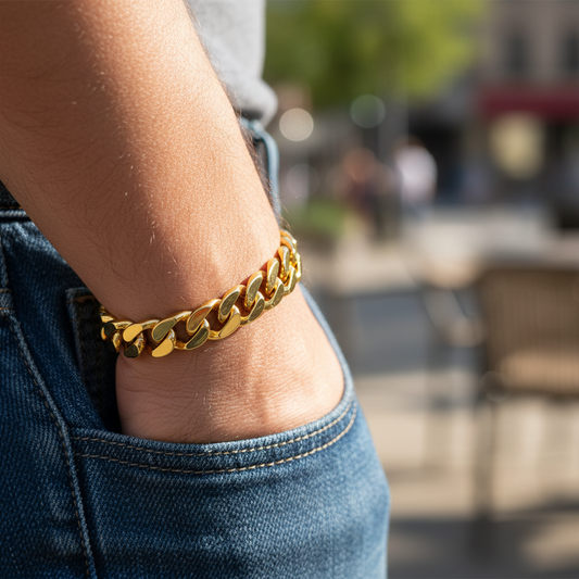 Cuban Link Chain Bracelet 8 Inch 22Grams - Two