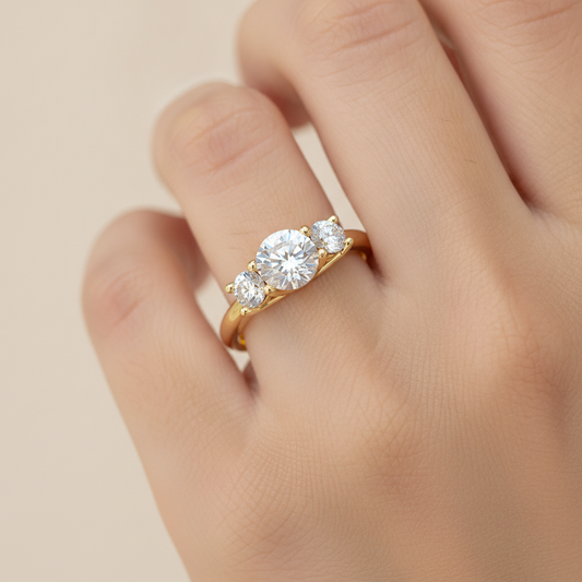 Chief Halo Solitaire Ring - Fourteen