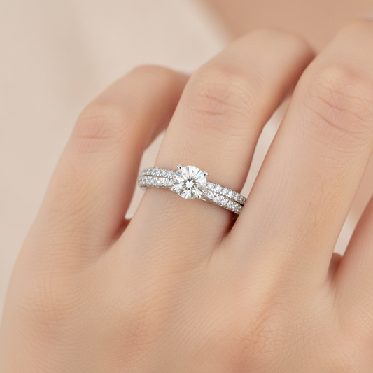 Mazica Solitaire Ring In 925 Sterling Silver - Fourteen