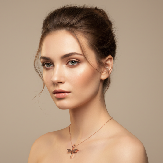 Sterling Silver Dragonfly Pendant Necklace with Chain