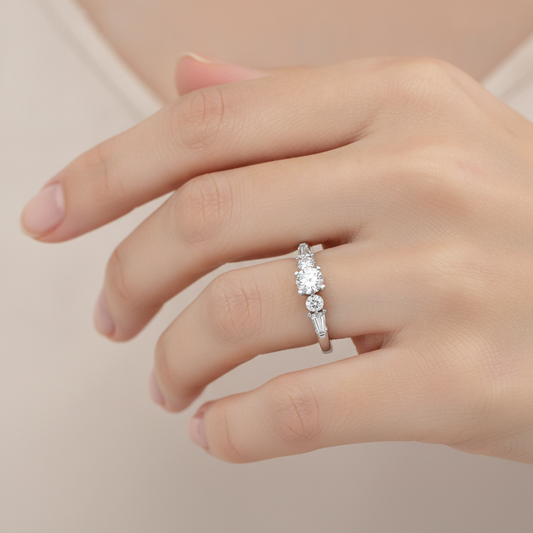 Regal Solitaire Ring In 925 Sterling Silver - Fourteen