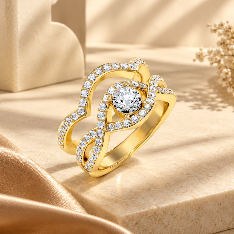 Bridal Ring Sets with Lab Grown Diamonds and Moissanite