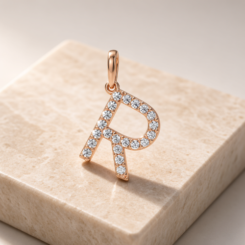 Diamond Initial Pendants and Letter Necklaces in Solid Gold