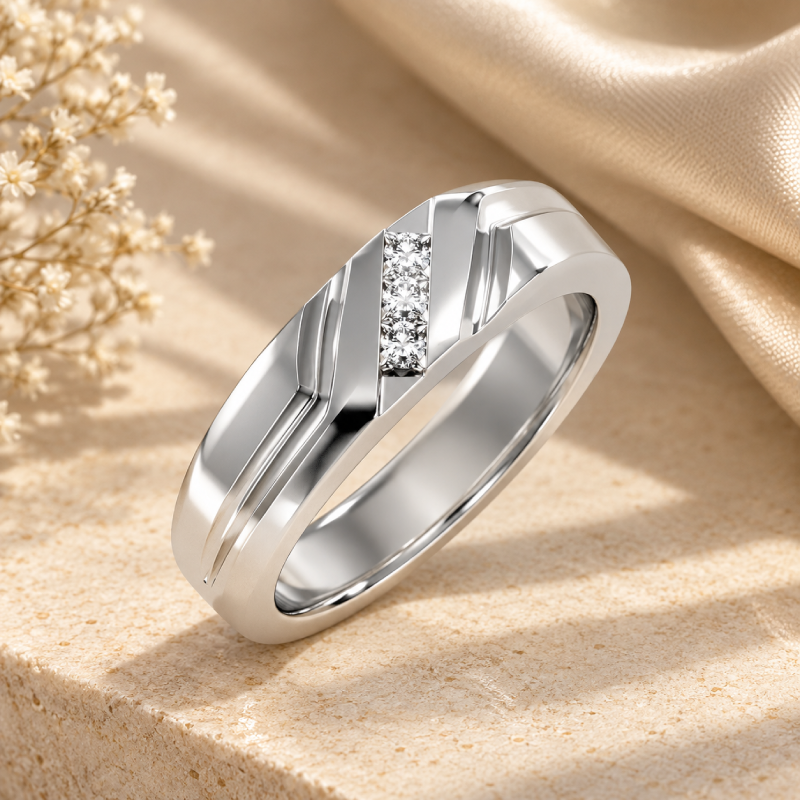 Men's Sterling Silver Moissanite Rings