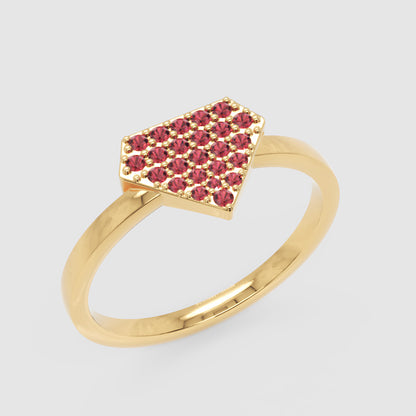 Ruby Pav Diamondshaped Stackable Ring - Five