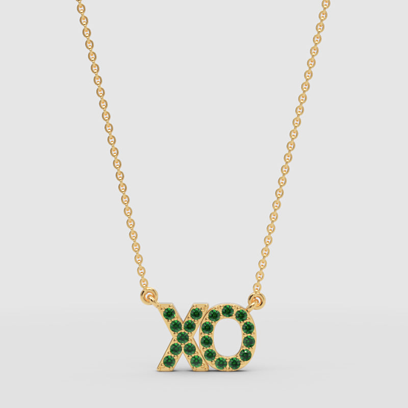 Xo Hugs And Kisses Emerald Crystal Pendant Necklace - One