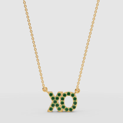 Xo Hugs And Kisses Emerald Crystal Pendant Necklace - One