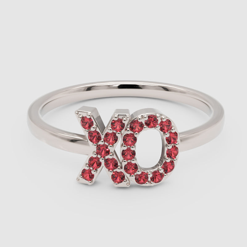 Xo Hugs And Kisses Ruby Pav Ring - Six