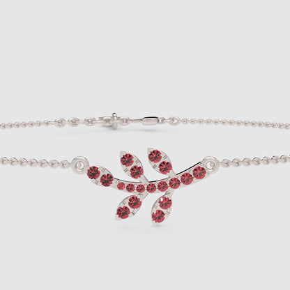 Dragonfly Pendant Necklace With Red Crystal Accents - Six