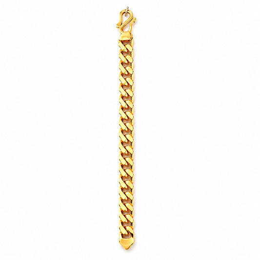 Chunky Cuban Link Chain Bracelet With S Hook - One