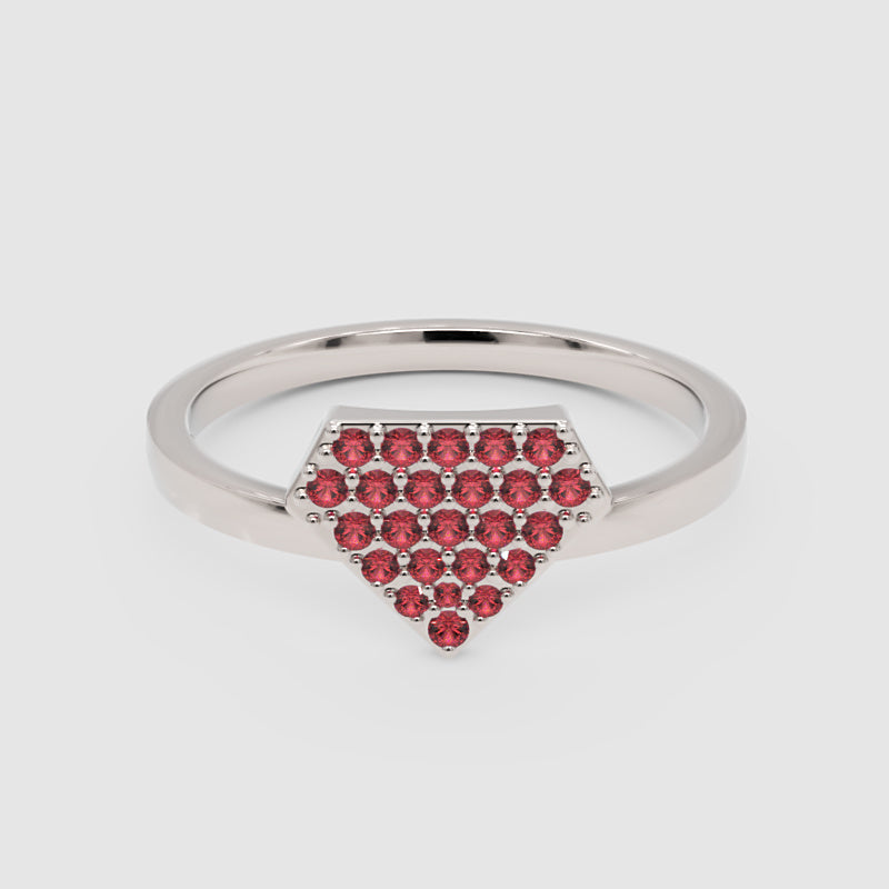 Ruby Pav Diamondshaped Stackable Ring - Six