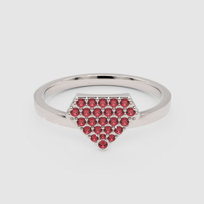 Ruby Pav Diamondshaped Stackable Ring - Six