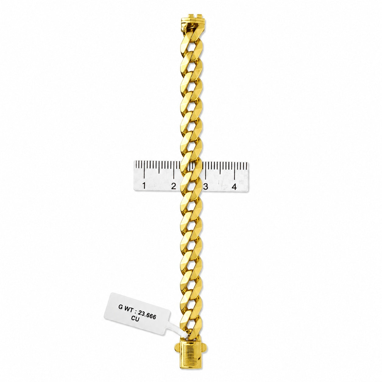 Bold Men’s Gold Chain Bracelet Wide Cuban Curb Style - Four