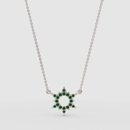 Green Crystal Star Pendant Necklace - Four