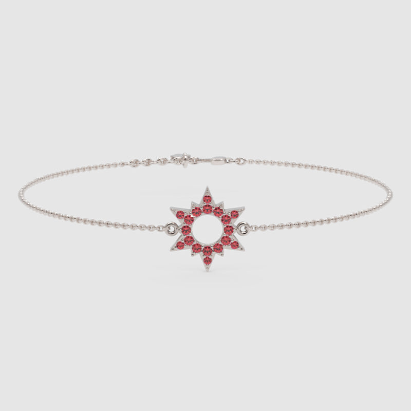 Pink Crystal Starburst Bracelet With Open Center Design - Seven