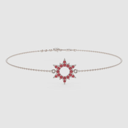Pink Crystal Starburst Bracelet With Open Center Design - Seven