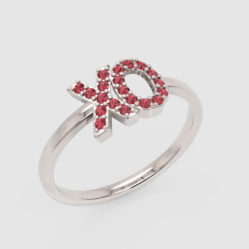 Xo Hugs And Kisses Ruby Pav Ring - Seven
