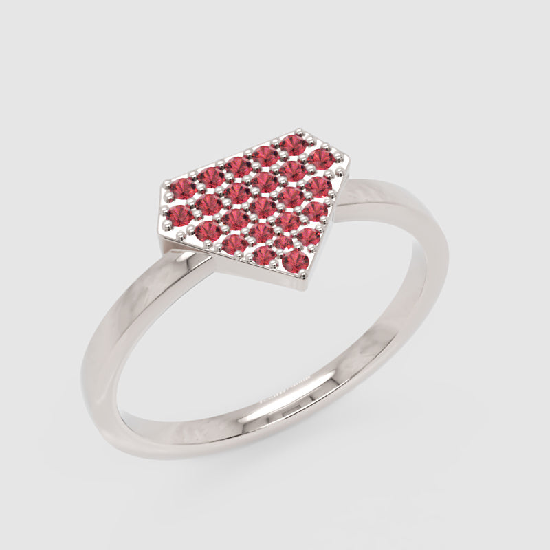 Ruby Pav Diamondshaped Stackable Ring - Seven