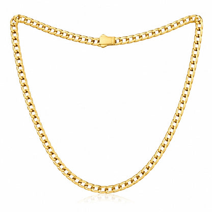 Cuban Link Chain Necklace With Box Clasp  20 Inch Statement Jewelry - Four