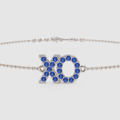 Blue Sapphire Xo Hugs And Kisses Bracelet - One
