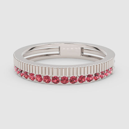 Gold Ruby Band Ring 4Mm – Minimal Textured Stackable Ring | Jebij - Four