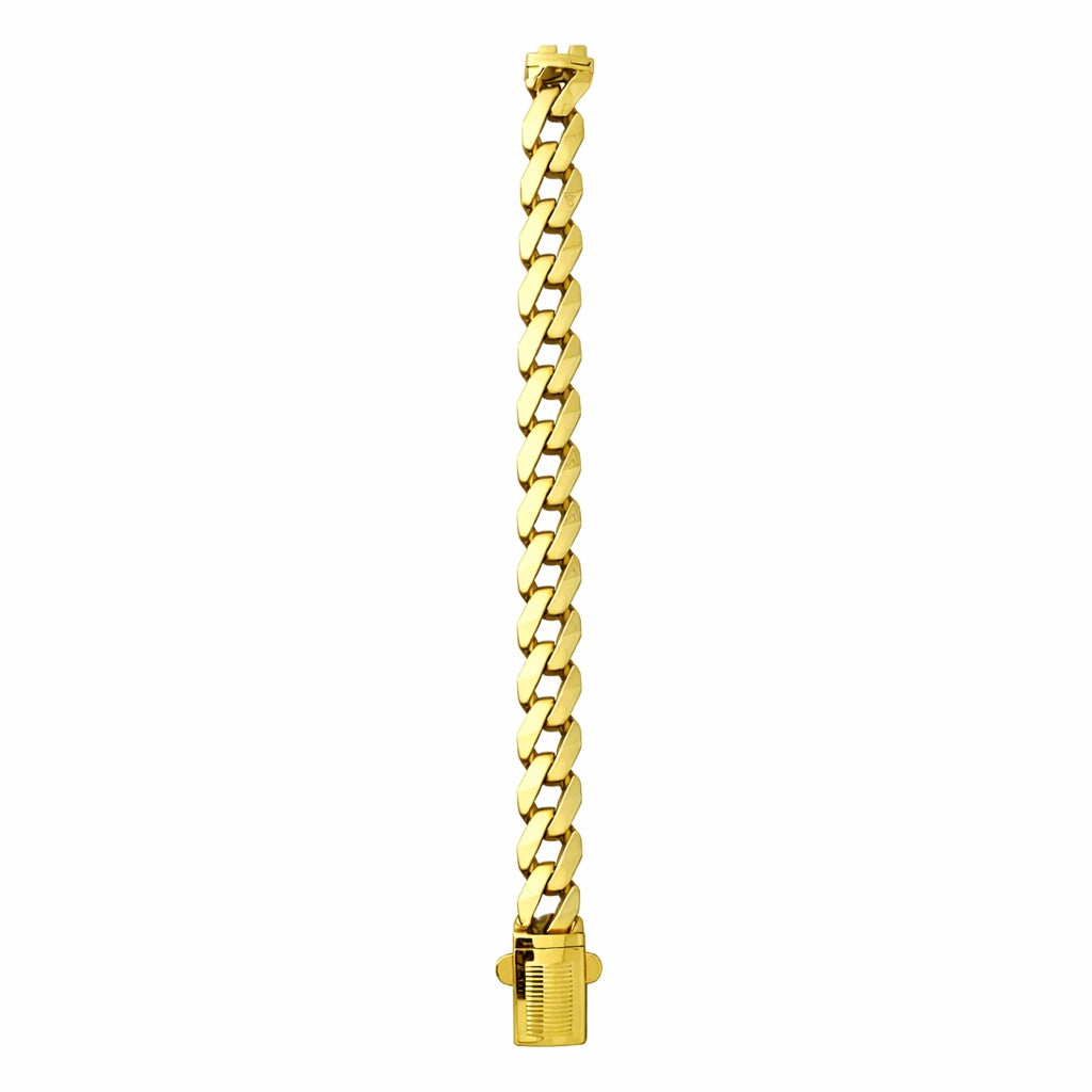 Bold Men’s Gold Chain Bracelet Wide Cuban Curb Style - Five
