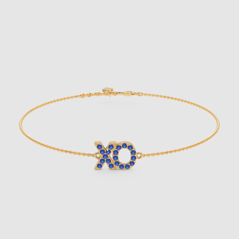 Blue Sapphire Xo Hugs And Kisses Bracelet - Five