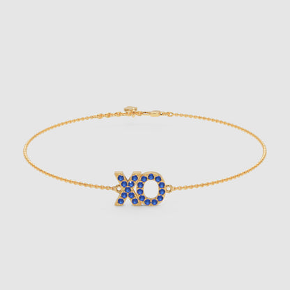 Blue Sapphire Xo Hugs And Kisses Bracelet - Five