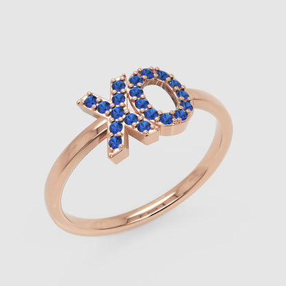 Blue Sapphire Xo Hugs And Kisses Ring - Seven