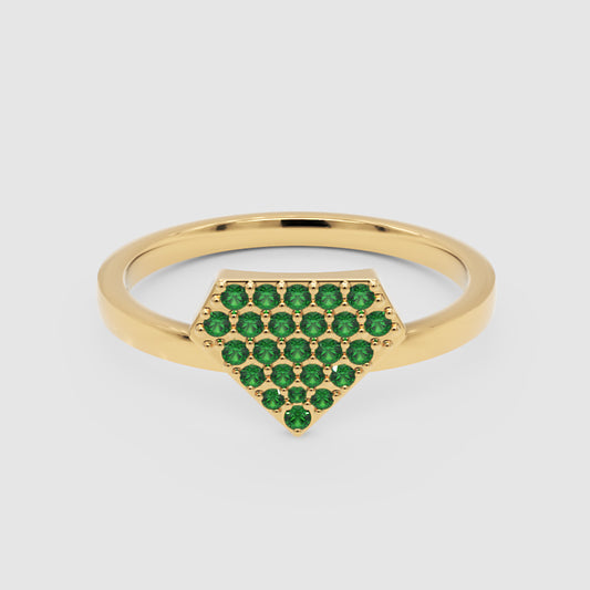 Emerald Pav DiamondShaped Stackable Ring