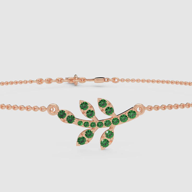 Emerald Dragonfly Pendant Necklace With Chain Bracelet - One