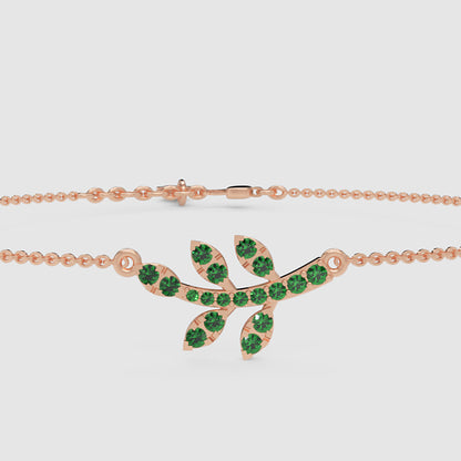 Emerald Dragonfly Pendant Necklace With Chain Bracelet - One