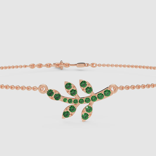 Emerald Dragonfly Pendant Necklace With Chain Bracelet - One