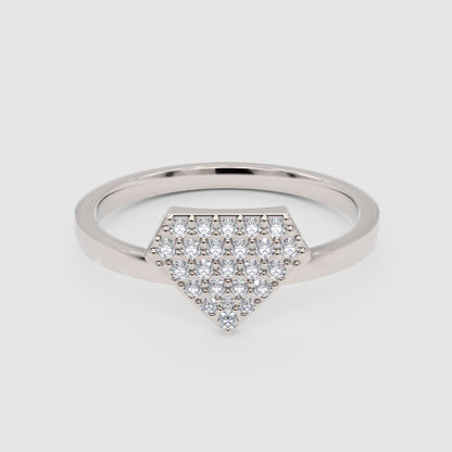 Pav Diamond Hexagon Cluster Ring - One