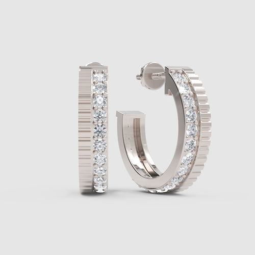 Classic Diamond Hoop Earrings with Minimal Everyday Design