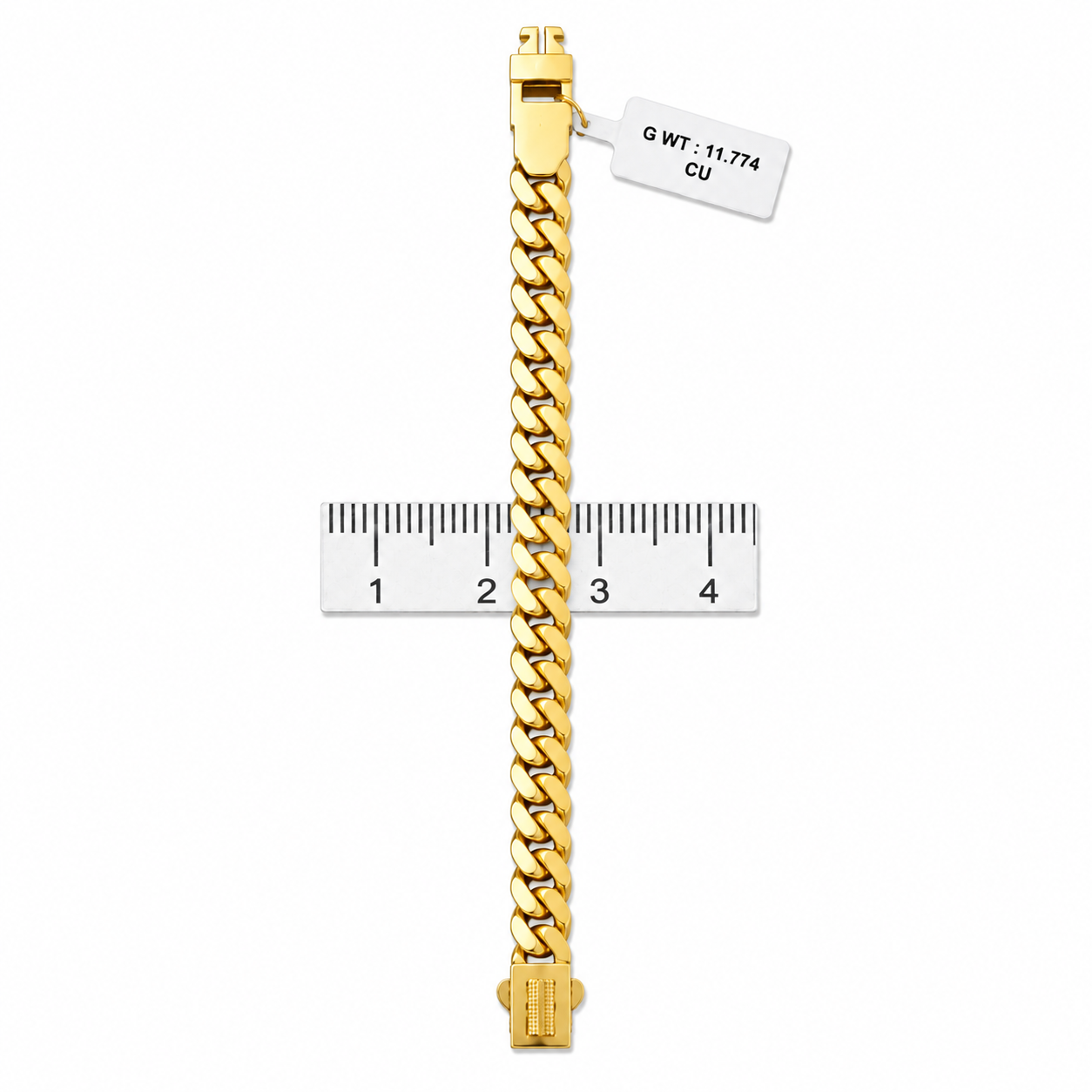 Cuban Link Chain Bracelet With Box Clasp For Men 5.5 Mm Wide - One