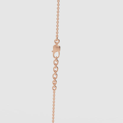 Rose gold chain necklace clasp close-up 