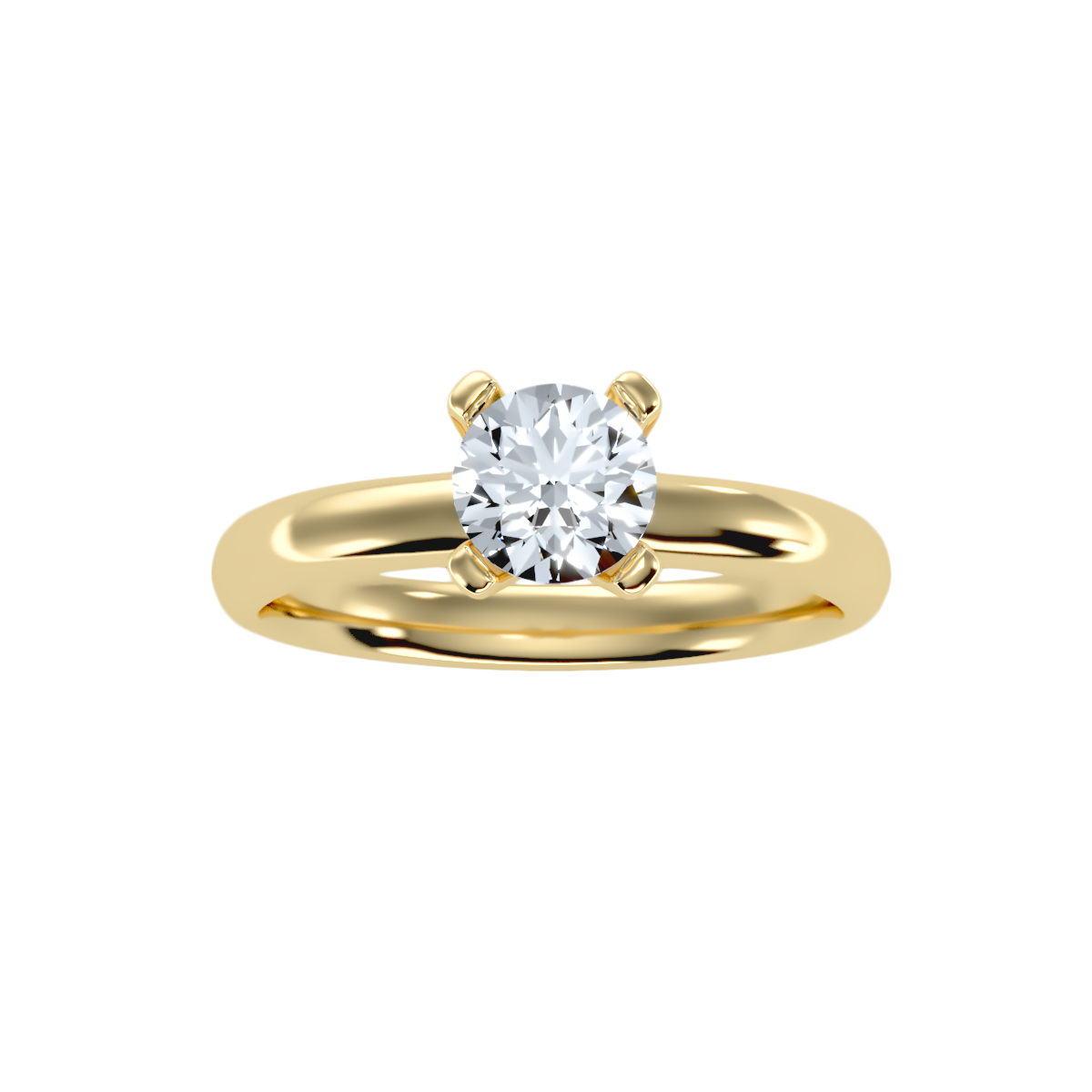 3 Ct Round Moissanite Four Prong Solitaire Engagement Ring In 925 Sterling Silver - One