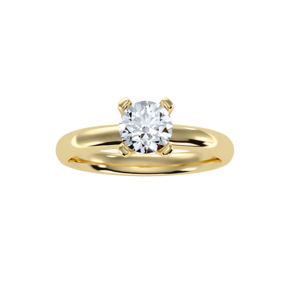 3 Ct Round Moissanite Four Prong Solitaire Engagement Ring In 925 Sterling Silver - One