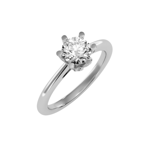 2 Ct. Classic Six Prong Solitaire Moissanite Engagement Ring in 925 Sterling Silver