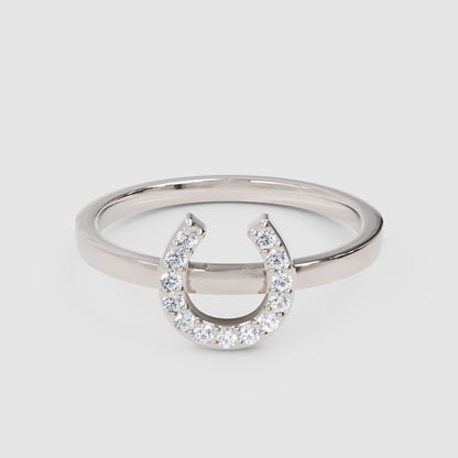 Pav Diamond Horseshoe Ring - One
