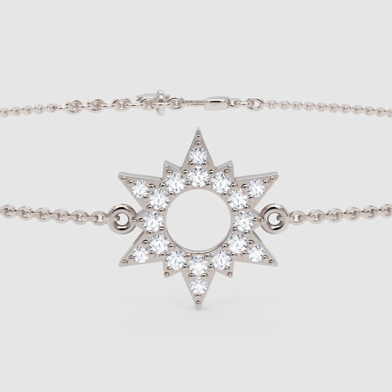 Starburst Halo Bracelet With Pav Crystals - One
