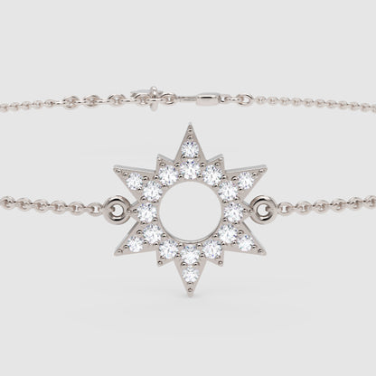 Starburst Halo Bracelet With Pav Crystals - One