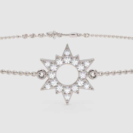 Starburst Halo Bracelet With Pav Crystals - One