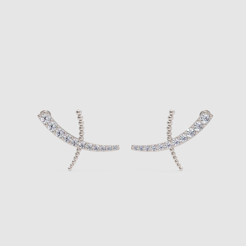 Crystal Dragonfly Ear Crawler Climber Earrings - One